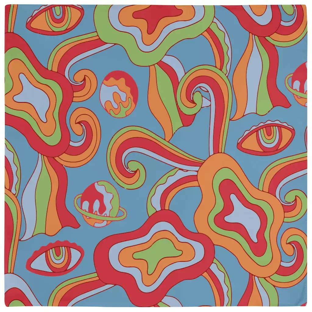 Foulard Psychédélique Bleu
