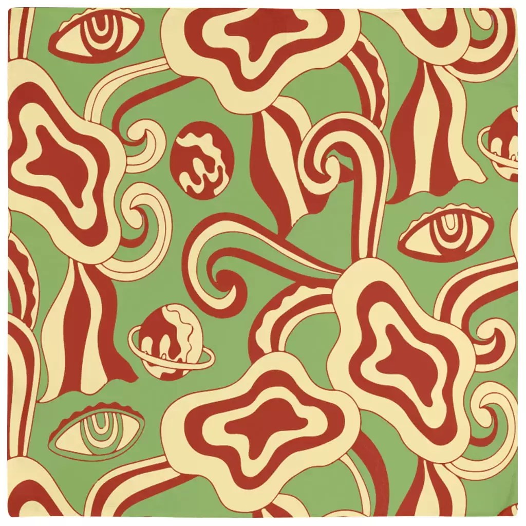 Foulard Psychédélique Vert