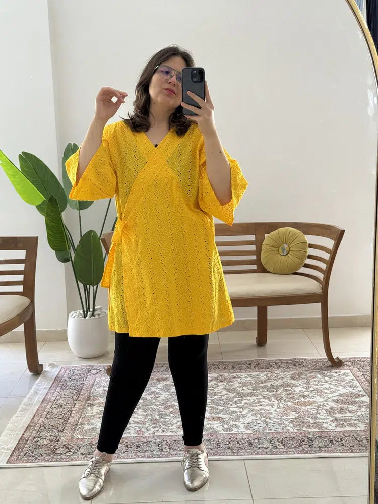 Chemise Portefeuille en Broderie Anglaise
