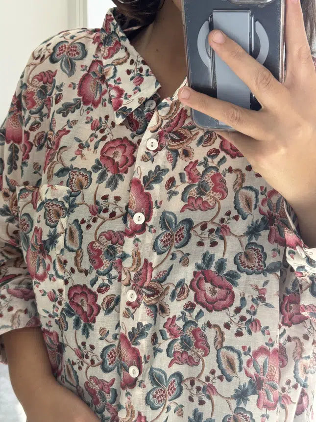 Chemise en Fibrane de Coton Florale