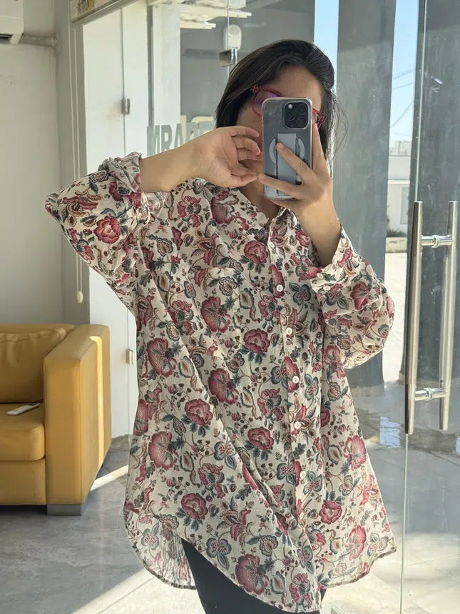 Chemise en Fibrane de Coton Florale