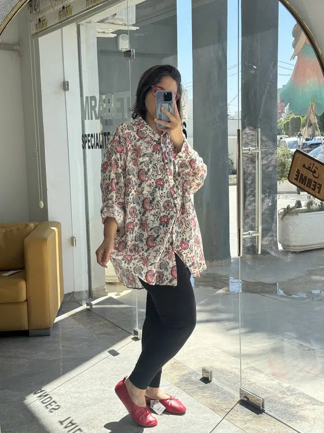 Chemise en Fibrane de Coton Florale