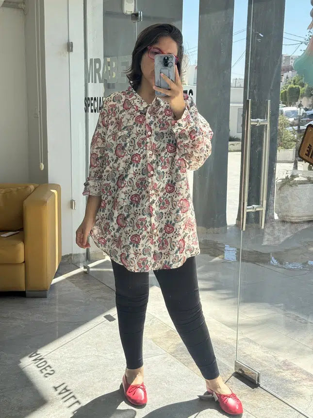 Chemise en Fibrane de Coton Florale