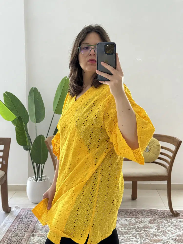 Chemise Portefeuille en Broderie Anglaise