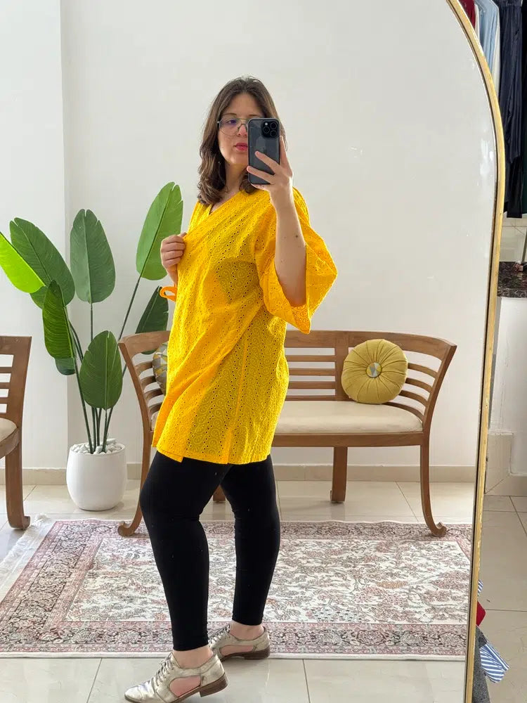 Chemise Portefeuille en Broderie Anglaise