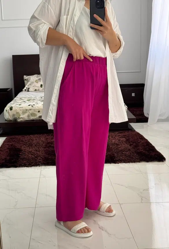 Pantalon Large en Crêpe de Soie