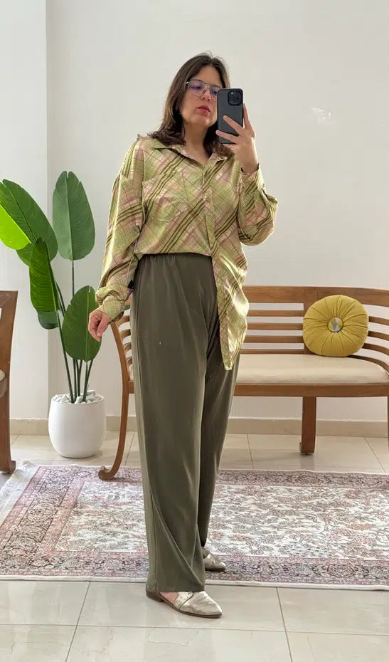 Pantalon Large en Crêpe de Soie