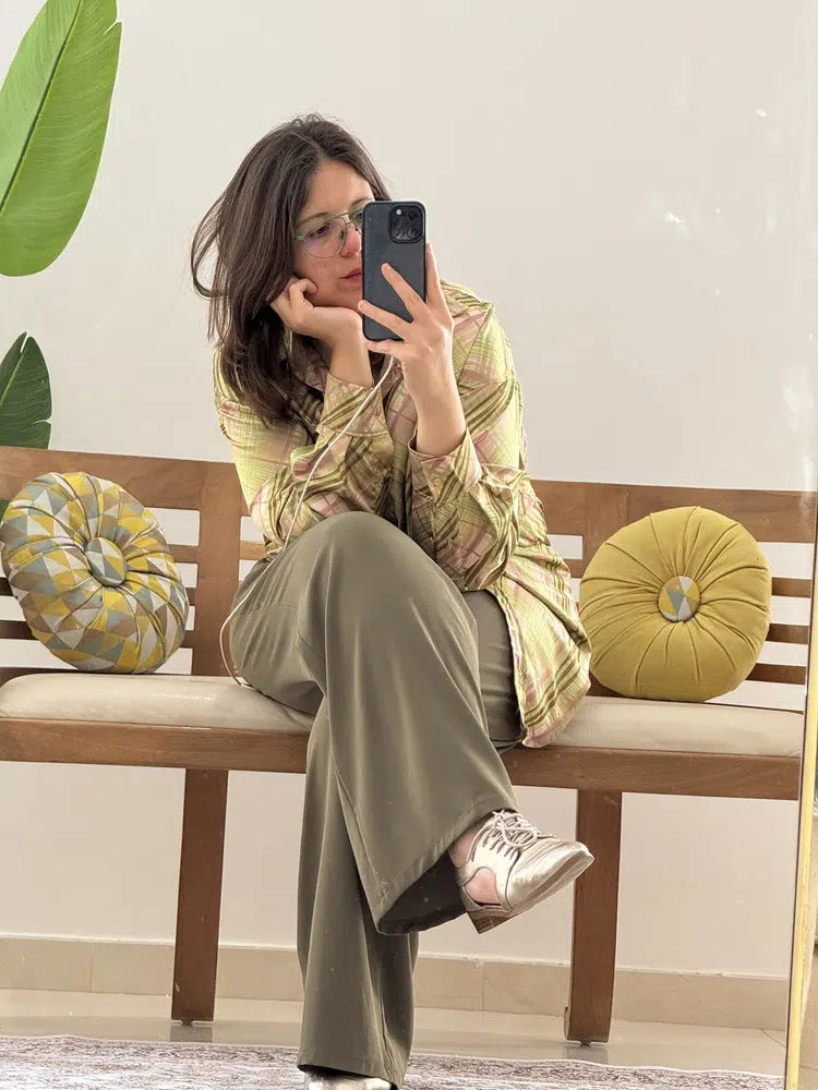Pantalon Large en Crêpe de Soie
