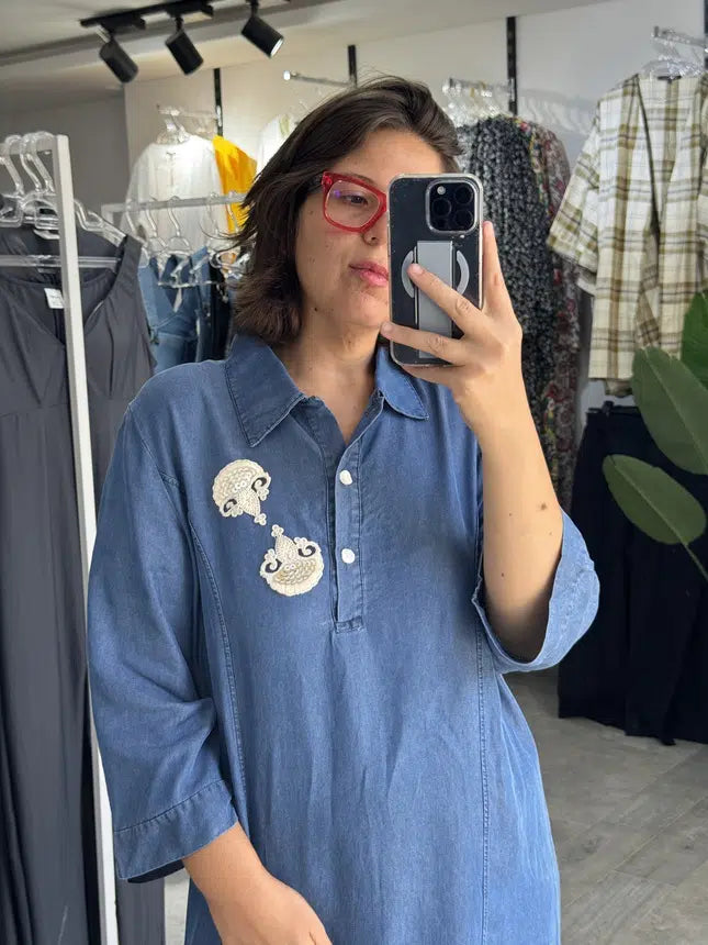 Robe en Jean Bleu