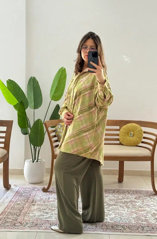 Pantalon Large en Crêpe de Soie