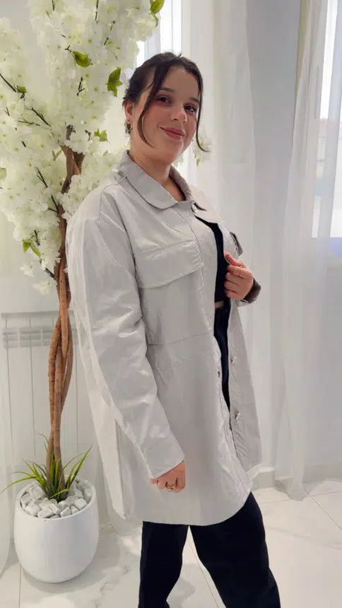 Veste Simili Cuir Crème
