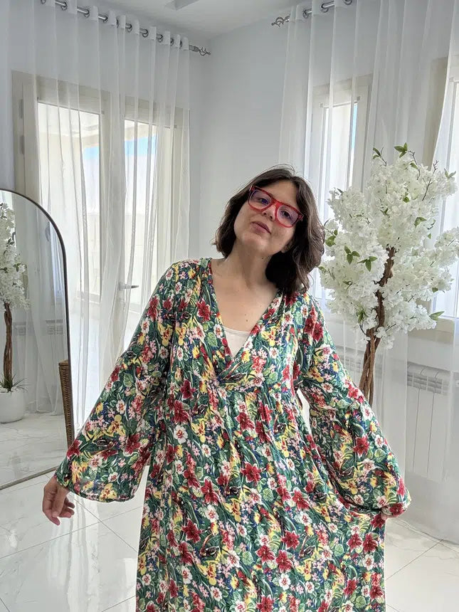 Robe en Fibranne Imprimée