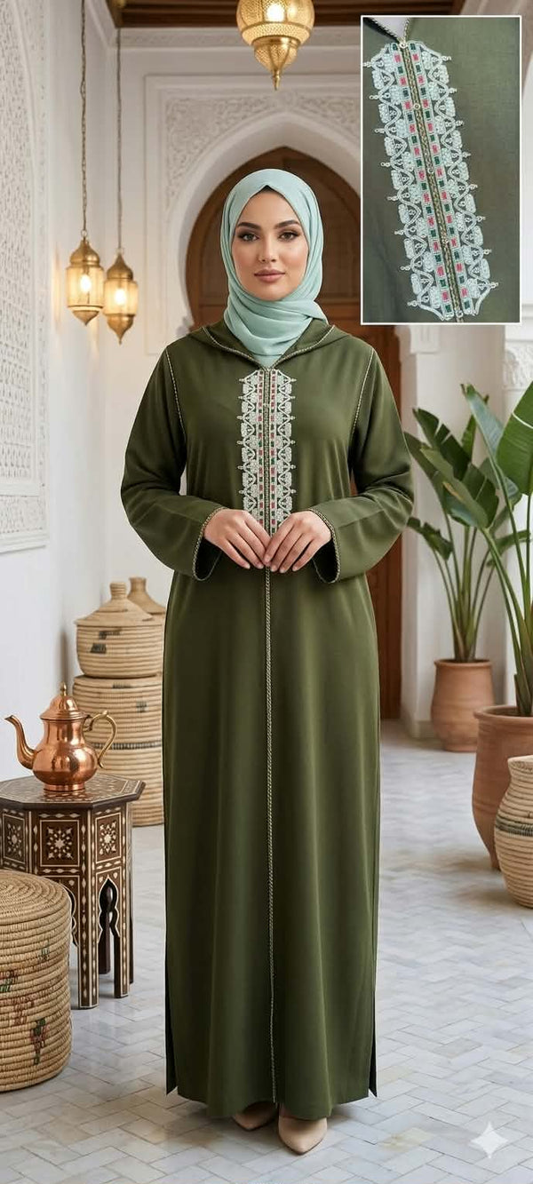 Abaya en Vert Militaire