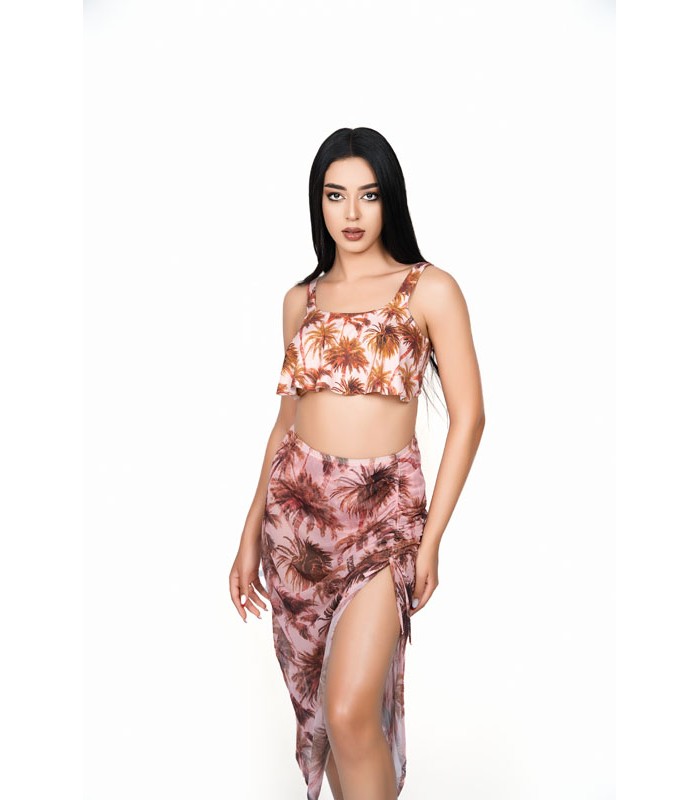 Jupe Longue de Plage en Tulle Palmier