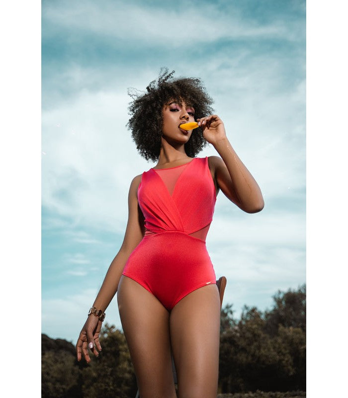 Maillot en tulle rose