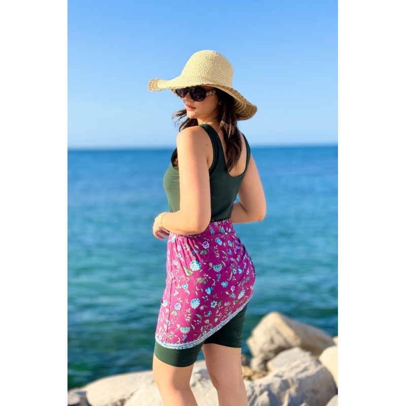 Maillot de Bain 2 Pièces – Combinaison Short & Cache-jupe