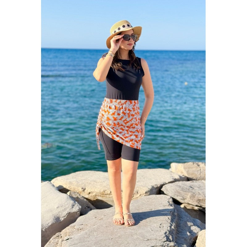 Maillot de Bain 2 Pièces – Combinaison Short & Cache-jupe