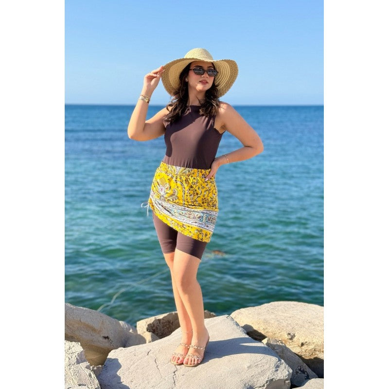 Maillot de Bain 2 Pièces – Combinaison Short & Cache-jupe