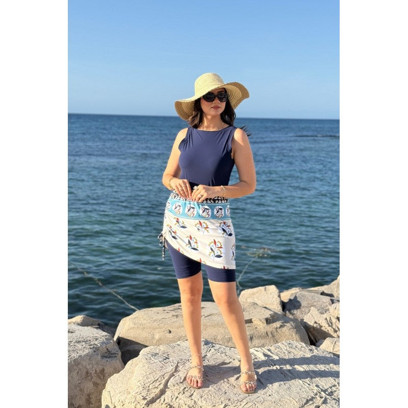Maillot de Bain 2 Pièces – Combinaison Short & Cache-jupe