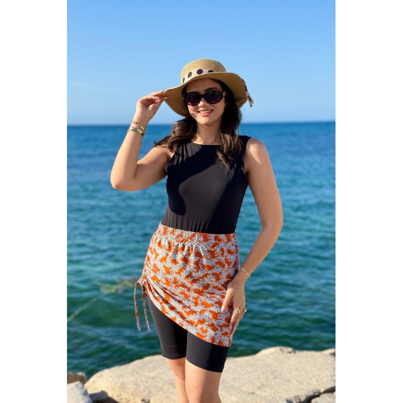 Maillot de Bain 2 Pièces – Combinaison Short & Cache-jupe