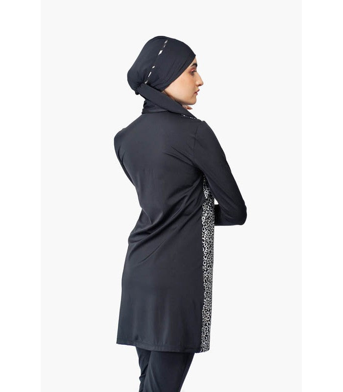 Burkini Imprimé avec Bonnet Foulard