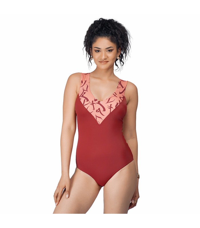 Maillot Une Pièce Décolleté V Calligraphie