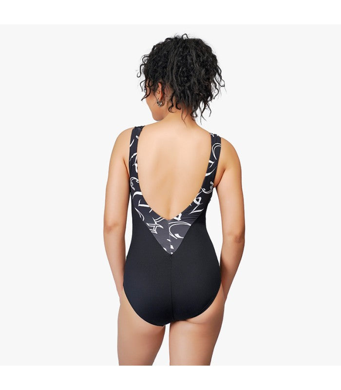 Maillot Une Pièce Décolleté V Calligraphie