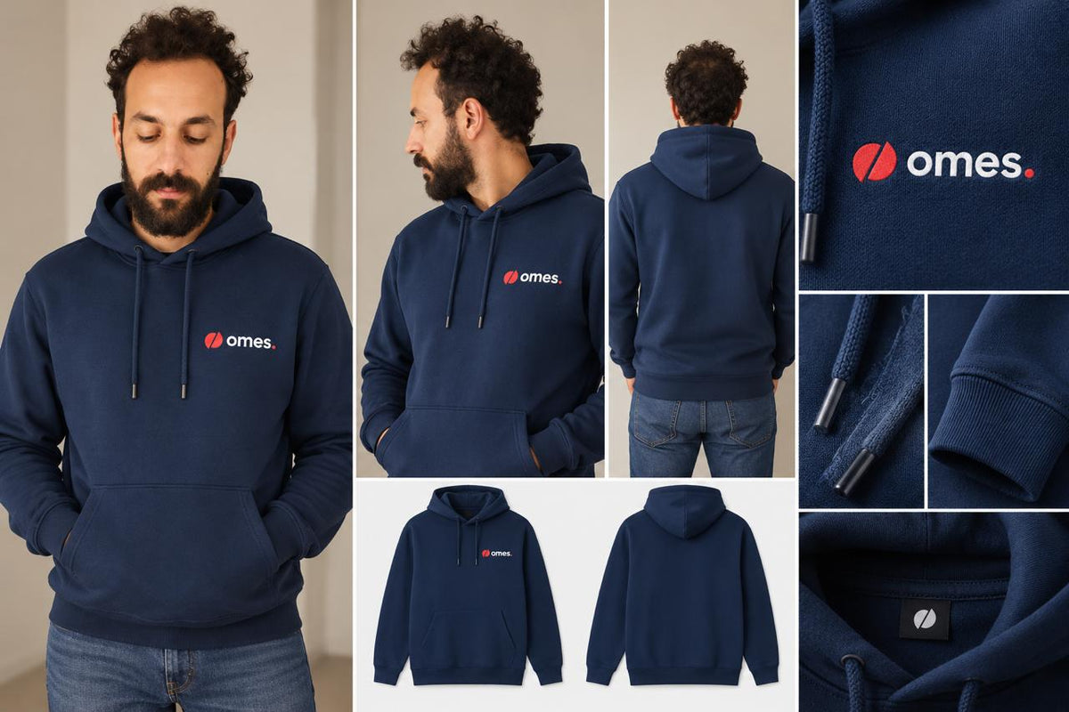 Hoodie OMES · Bleu marine — vue 4