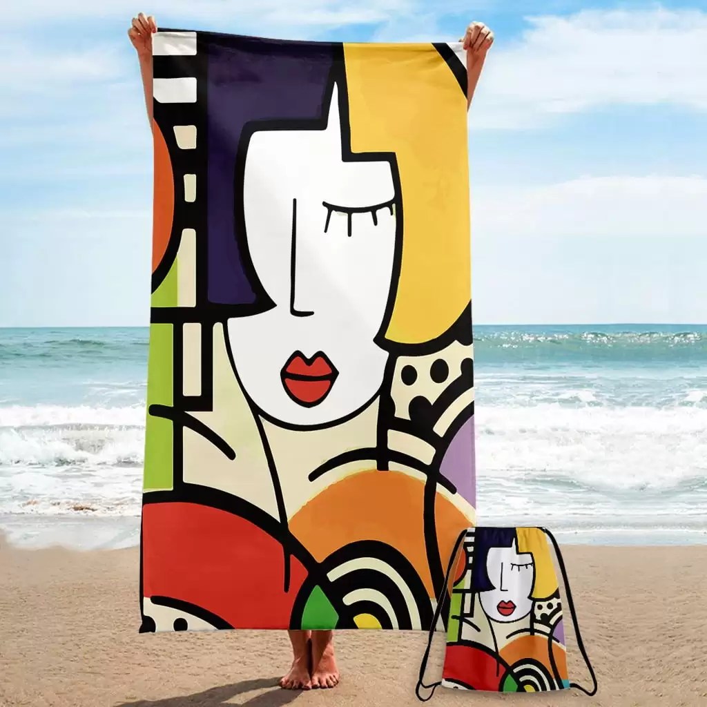 Serviette de Plage M Half Yellow