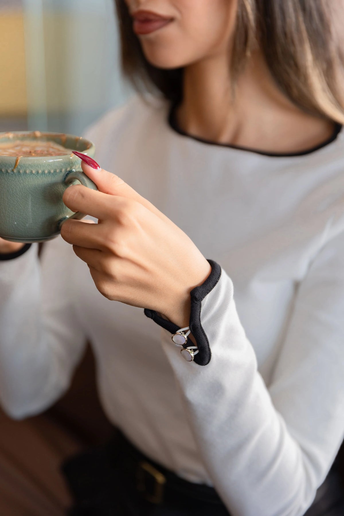 Pull ORLINE – Coton liseré et boutons décoratifs