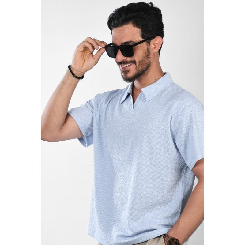 Polo Oversize en Coton Gaufré