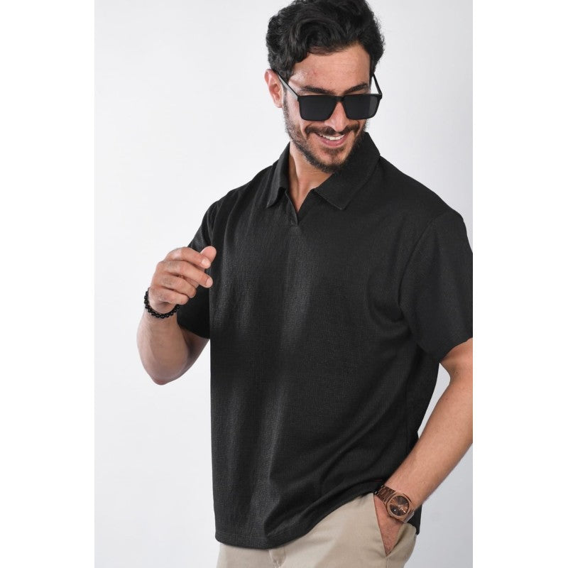 Polo Oversize en Coton Gaufré