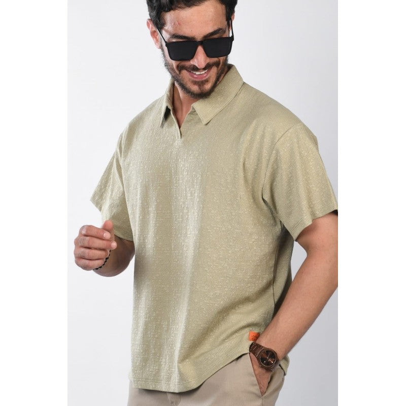 Polo Oversize en Coton Gaufré