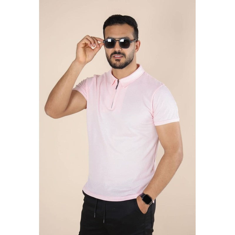 Polo Zippé en Coton Piqué –