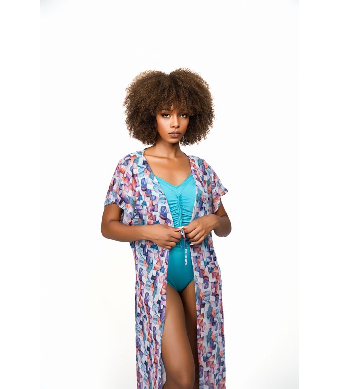 Poncho de Plage en Tulle Tressé