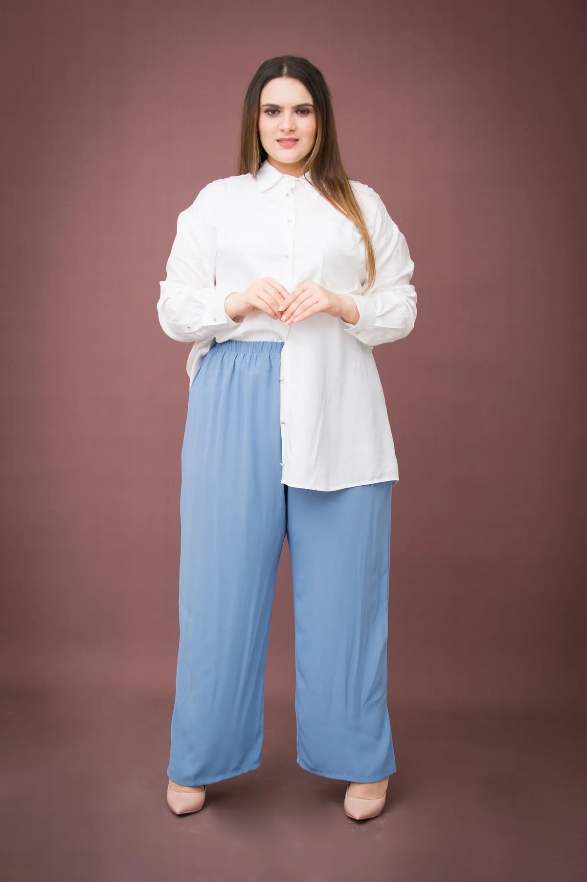 Pantalon Large en Crêpe de Soie