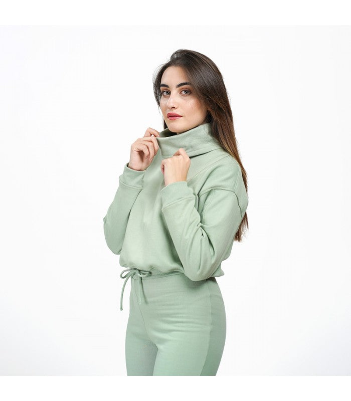 Pull Oversize Molletonné Vert Amande