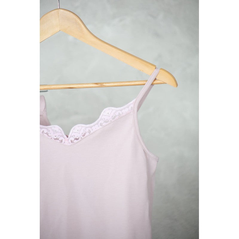 Pyjama Femme Uni avec Dentelle –