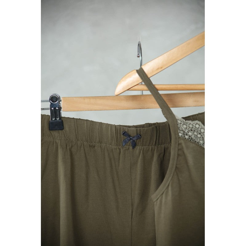 Pyjama Femme Uni avec Dentelle –