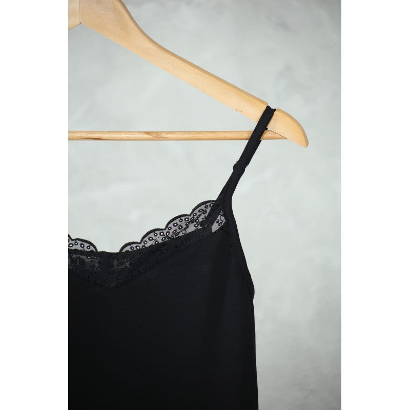 Pyjama Femme Uni avec Dentelle –