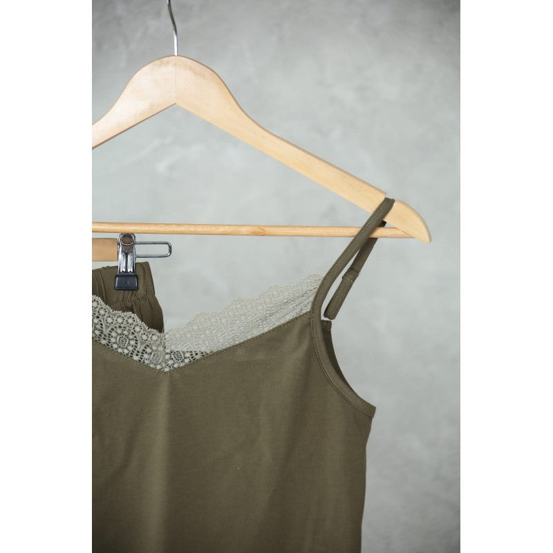Pyjama Femme Uni avec Dentelle –