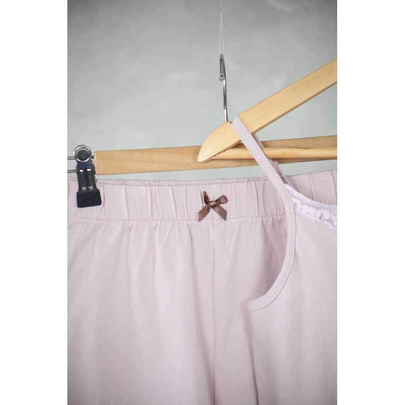 Pyjama Femme Uni avec Dentelle –