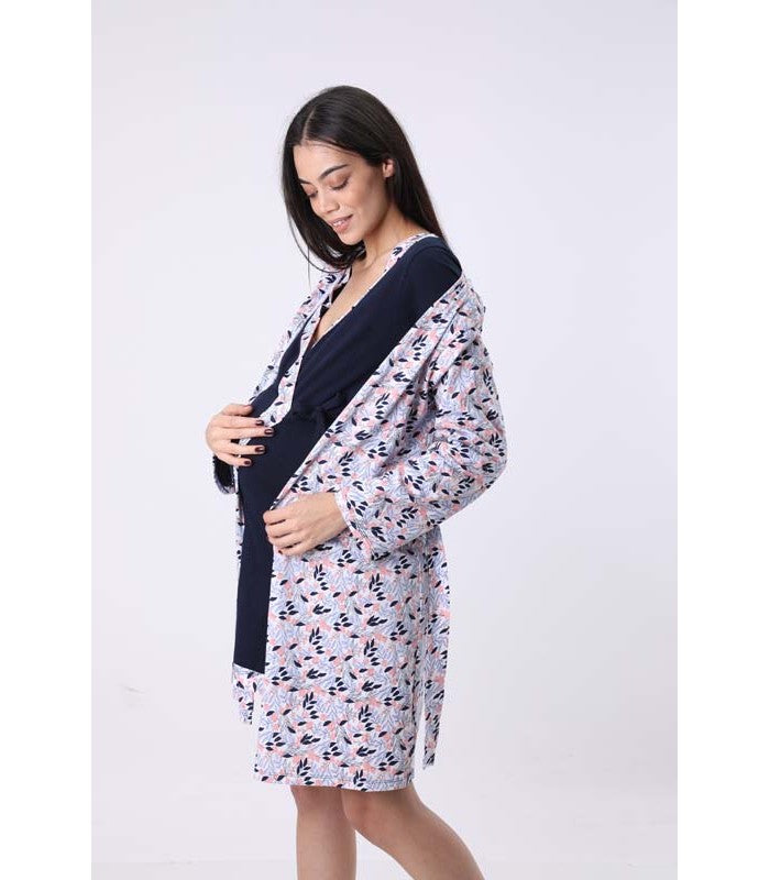 Robe de Chambre en Coton Imprimé
