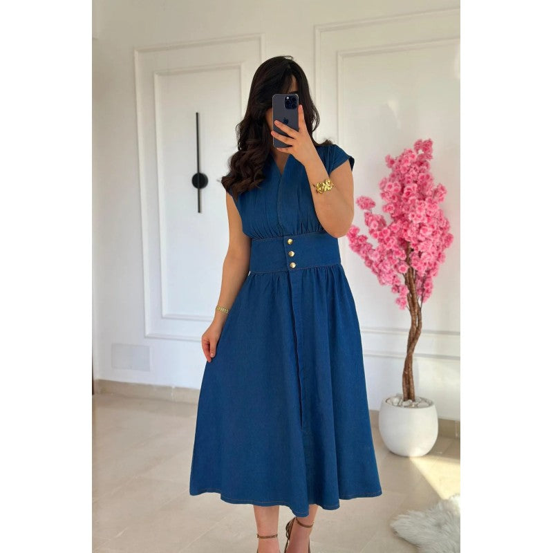 Robe Midi en Jean Léger Lavé 💙