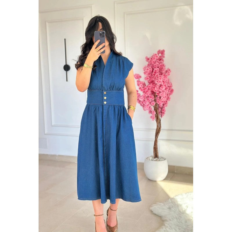 Robe Midi en Jean Léger Lavé 💙