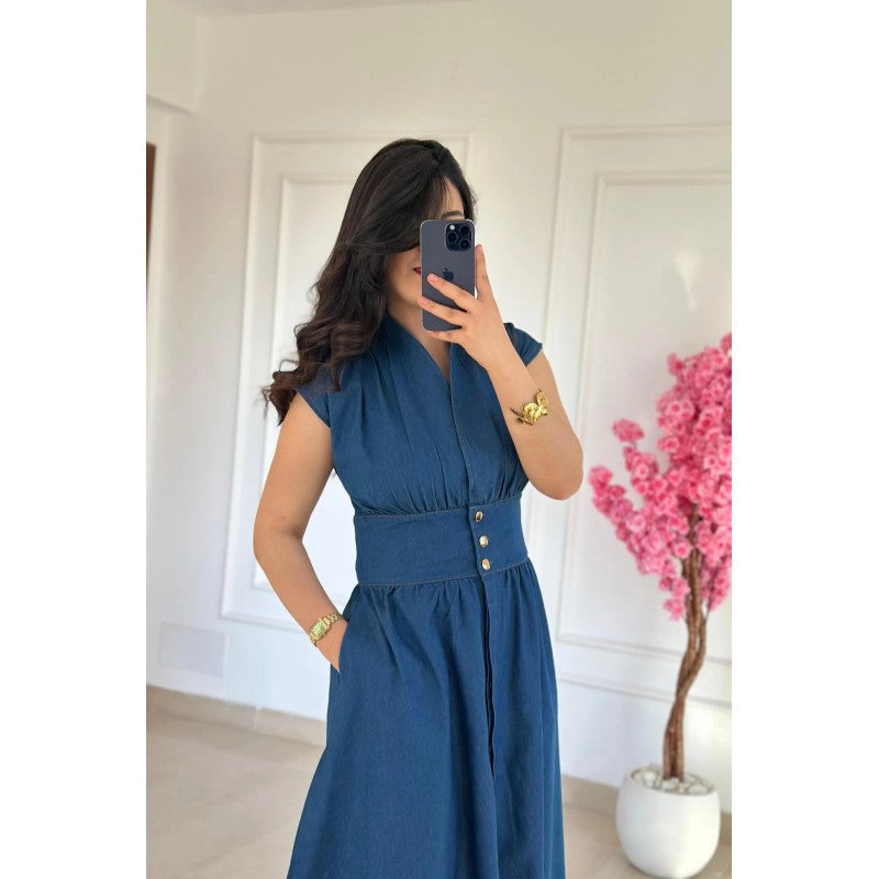 Robe Midi en Jean Léger Lavé 💙