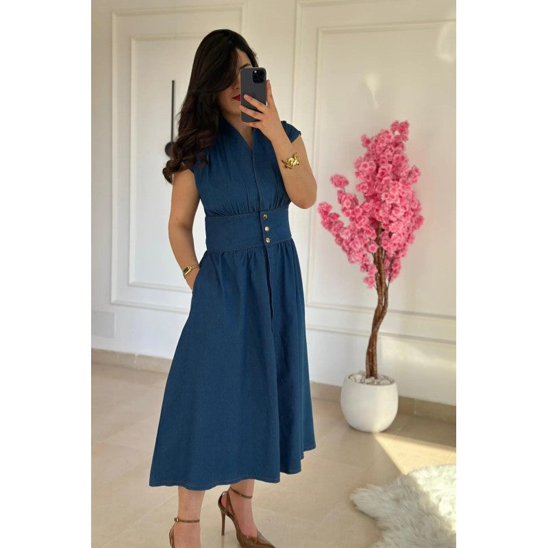 Robe Midi en Jean Léger Lavé 💙