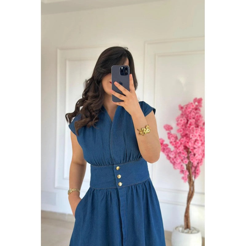 Robe Midi en Jean Léger Lavé 💙