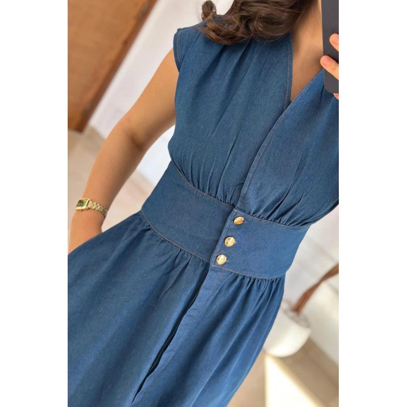 Robe Midi en Jean Léger Lavé 💙