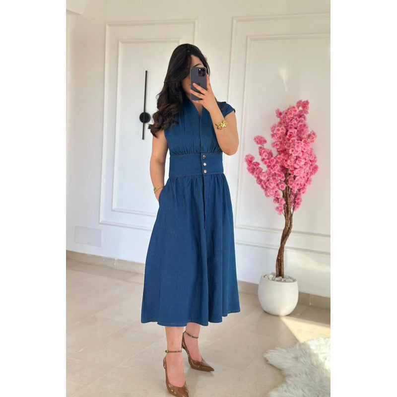 Robe Midi en Jean Léger Lavé 💙